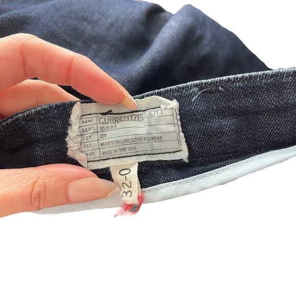 Current / Elliott 32 The Neat Trouser Jeans Dark Blue Denim Wide Leg 70s - Picture 2 of 10